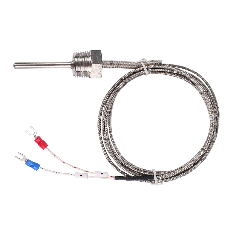 [Australia - AusPower] - Waterproof K Type Thermocouple - Jaybva Grounded Temperature Sensor Probe for PID Temperature Controller Two Wire Stainless Steel NPT3/4" BSPT 1/2" inch Pipe Thread 0~500℃ with 2m Shield Wire 1/2" K Type 