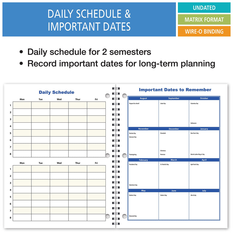 [Australia - AusPower] - Student Academic Organizer 8 1/2 x 11" Weekly View (AOTAP-Undated) 