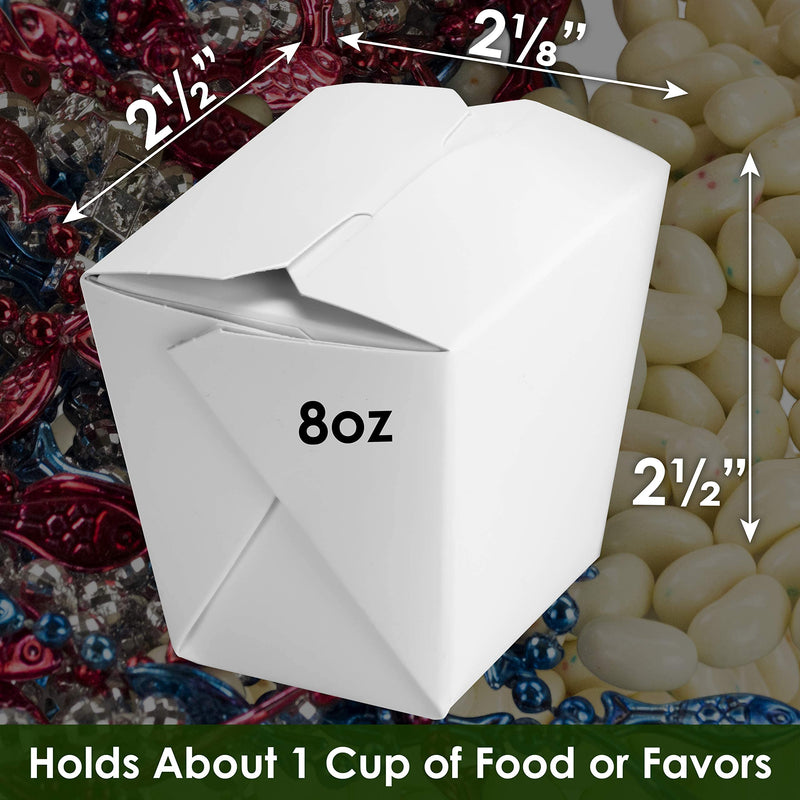 [Australia - AusPower] - 100% Recyclable 8oz White Chinese Take Out Boxes 50pk. Leakproof, Greaseproof To Go Containers For Restaurants, Event Parties Food Service. Best Value Bulk Pack Microwaveable and Stackable Meal Pails 