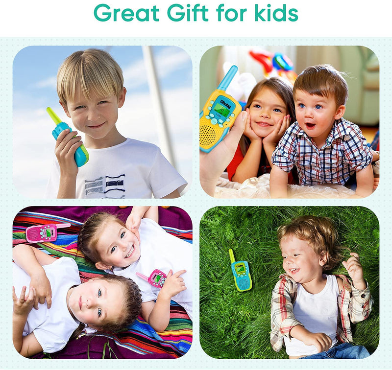 [Australia - AusPower] - Obuby Toys for 3-12 Year Old Boys Girls Walkie Talkies for Kids 22 Channels 2 Way Radio Gifts with Backlit LCD Flashlight 3 KMs Range Gift Toy for Boy Girl to Outside Adventure Blue & Green 