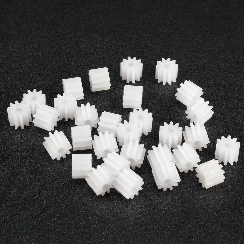 [Australia - AusPower] - uxcell 30pcs Plastic Gears White 10 Teeth Model 102A Reduction Gear Plastic Worm Gears for RC Car Robot 