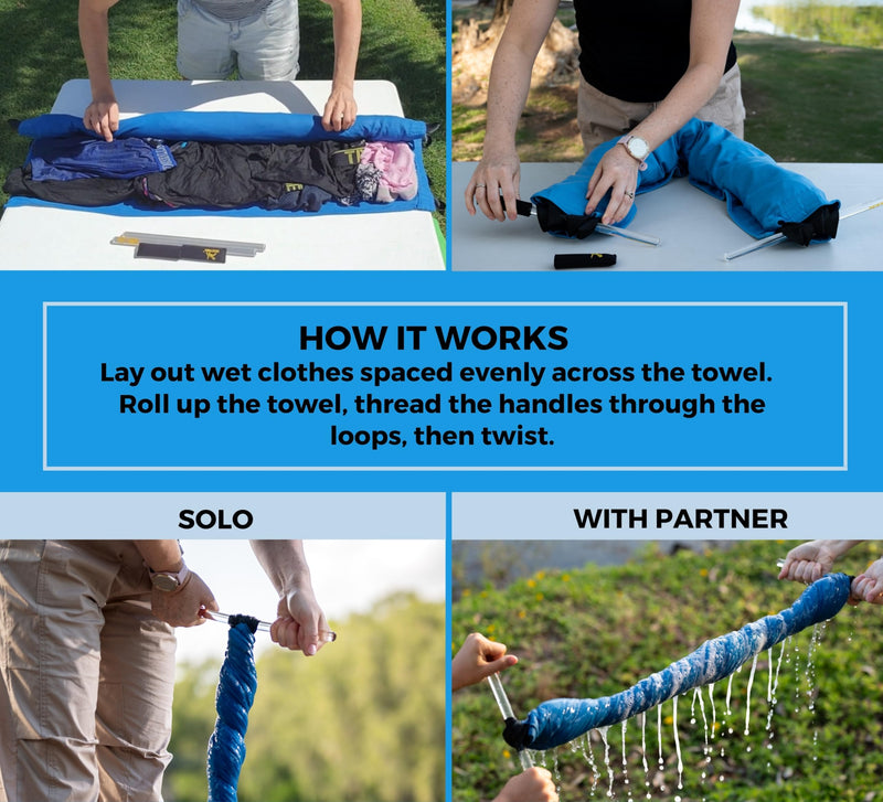 [Australia - AusPower] - Dezitrek Ultra Light Clothes Wringer - Manual Hand Crank Laundry Wringer for Off Grid Living, Camping, Hotel and Travel - Compact and Eco-Friendly Towel Wringer for Drying Clothes Anywhere 