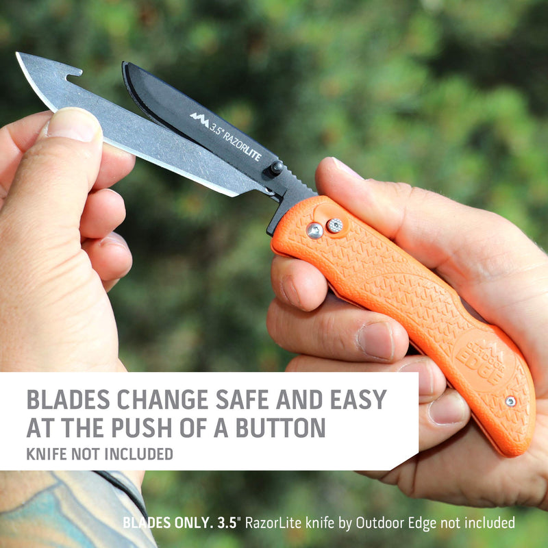 [Australia - AusPower] - Outdoor Edge 3.5" RazorSafe Replacement Sharp-Point Knife Blades, 24 Piece Value Pack 3.5" Drop-Point 