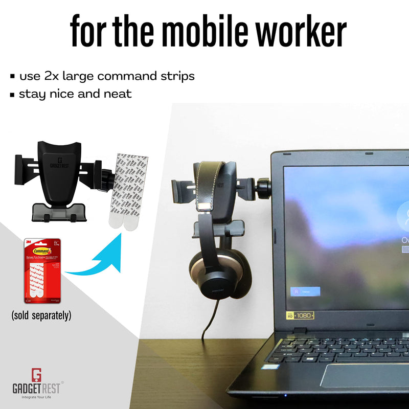 [Australia - AusPower] - 2-in-1 Phone Holder & Headphones Holder Mount for Home and Office Only by GadgetRest, Gravity Phone Mount, Fits All iPhones (Except iPhone 4),Fits All Samsung Galaxy Phones & Many More! 