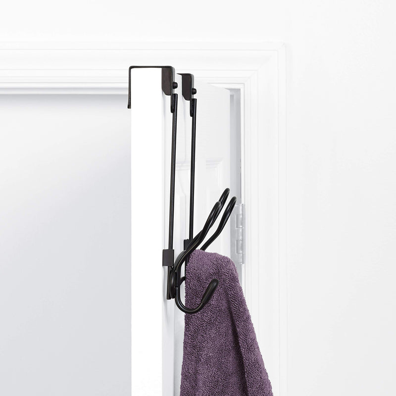 [Australia - AusPower] - Zenna Home SnugFit Hook Rack Over the Door Organizer, Oil Rubbed Bronze (E257HB) 3 Double Hooks 