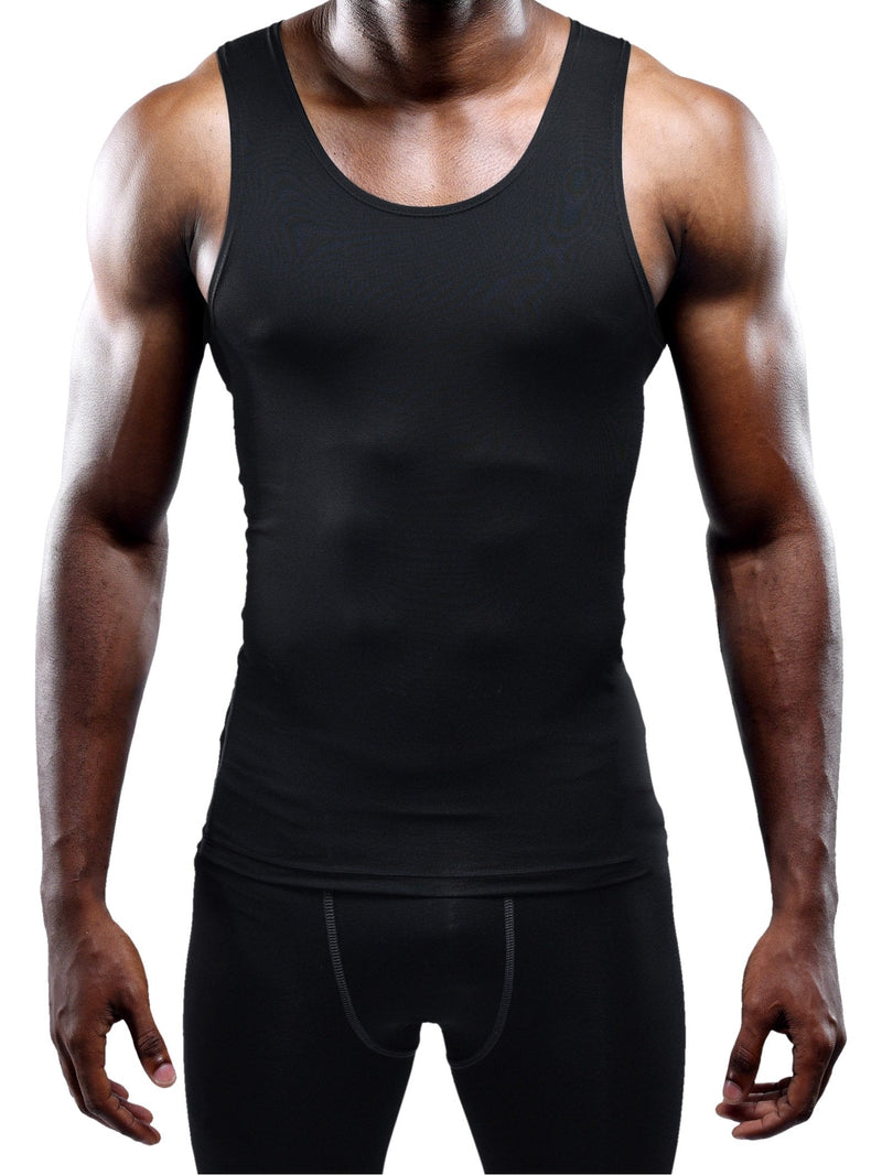 [Australia - AusPower] - Neleus Men's 3 Pack Athletic Compression Under Base Layer Sport Tank Top X-Small 01# 3 Pack:black 