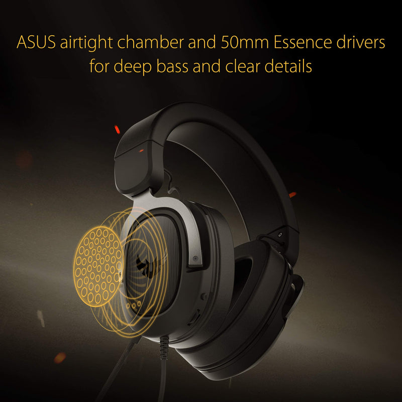 [Australia - AusPower] - ASUS TUF H3 Gaming Headset H3 – Discord, TeamSpeak Certified |7.1 Surround Sound | Gaming Headphones with Boom Microphone for PC, Playstation 4, Nintendo Switch, Xbox One, Mobile Devices TUF H3 (Wired) 