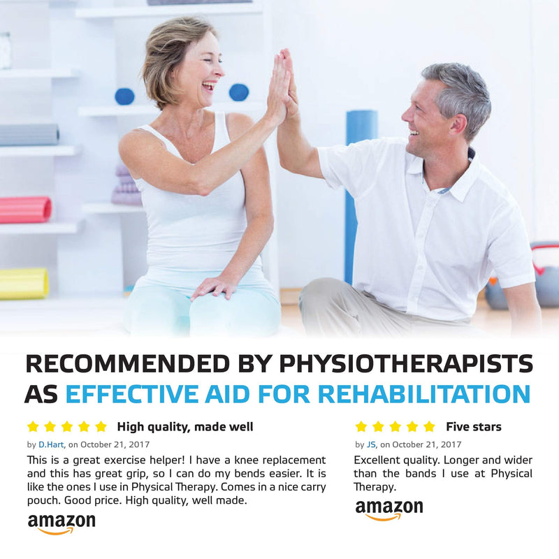 [Australia - AusPower] - sport2people Stretching Strap for Yoga, Flexibility, Rehabilitation - 2 Free Exercise Ebooks - Get Flexible with 12-Loop Stretch Band for Rehab, Recommended by Physical Therapists and Trainers blue-gray 