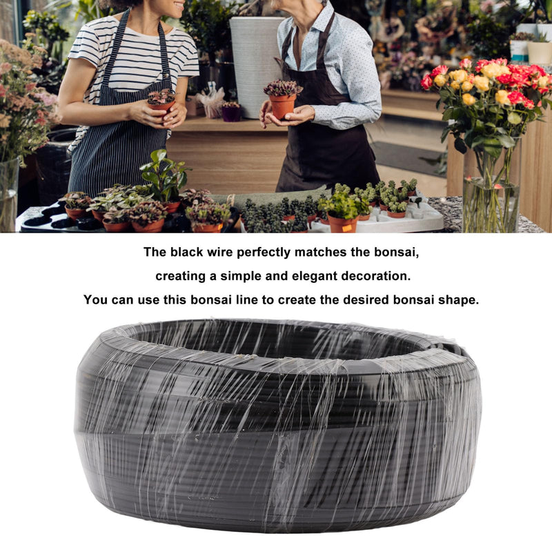 [Australia - AusPower] - Aluminum Bonsai Training Wire, 500g Black Bendable Thick Metal Wire with Rust Resistant, Bonsai Tree Wire for Garden, Horticulture, Landscape, Planting (2.0mm) 