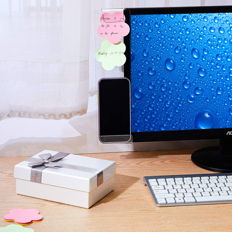 [Australia - AusPower] - Computer Monitor Memo Board Sticky Board Note Board Office Decor Office Decor for Women Transparent Memo Board Phone Holder Board for Monitors Screen Cabinets, Left and Right (2 Pieces) 2 