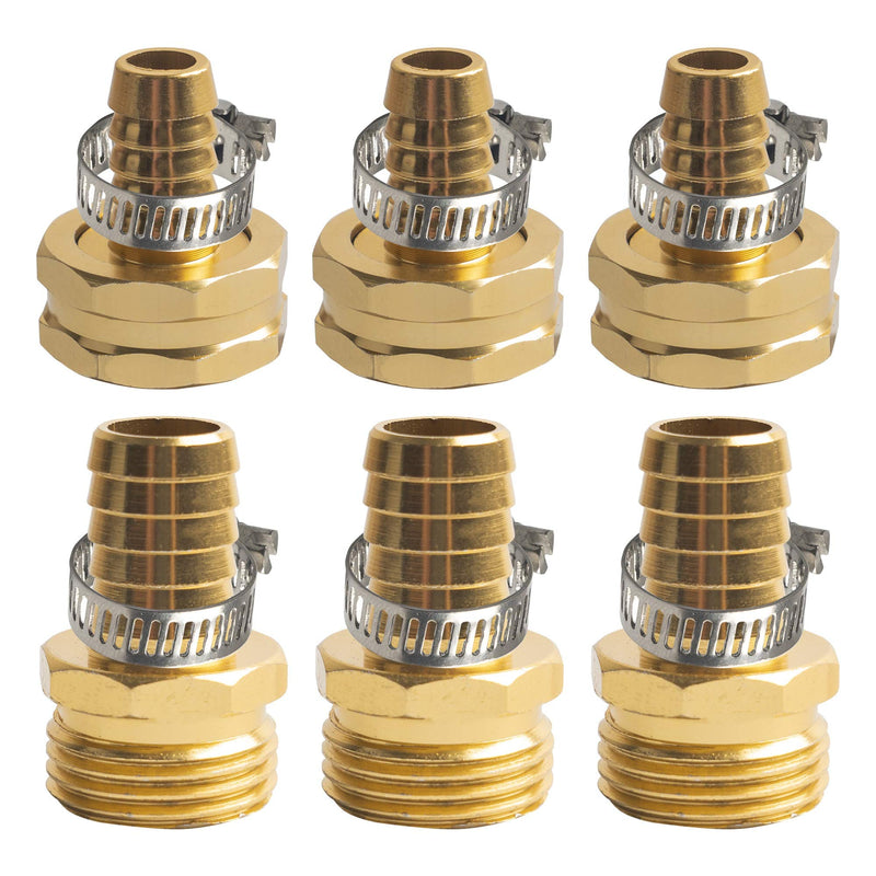 [Australia - AusPower] - Xiny Tool Hose Repair Connectors with Claps, 5/8" Aluminum Garden Hose Repair Kit, Female and Male Hose Connectors & Fitting with Stainless Steel Clamp, 3 Pack 5/8 Inch 3 Set 