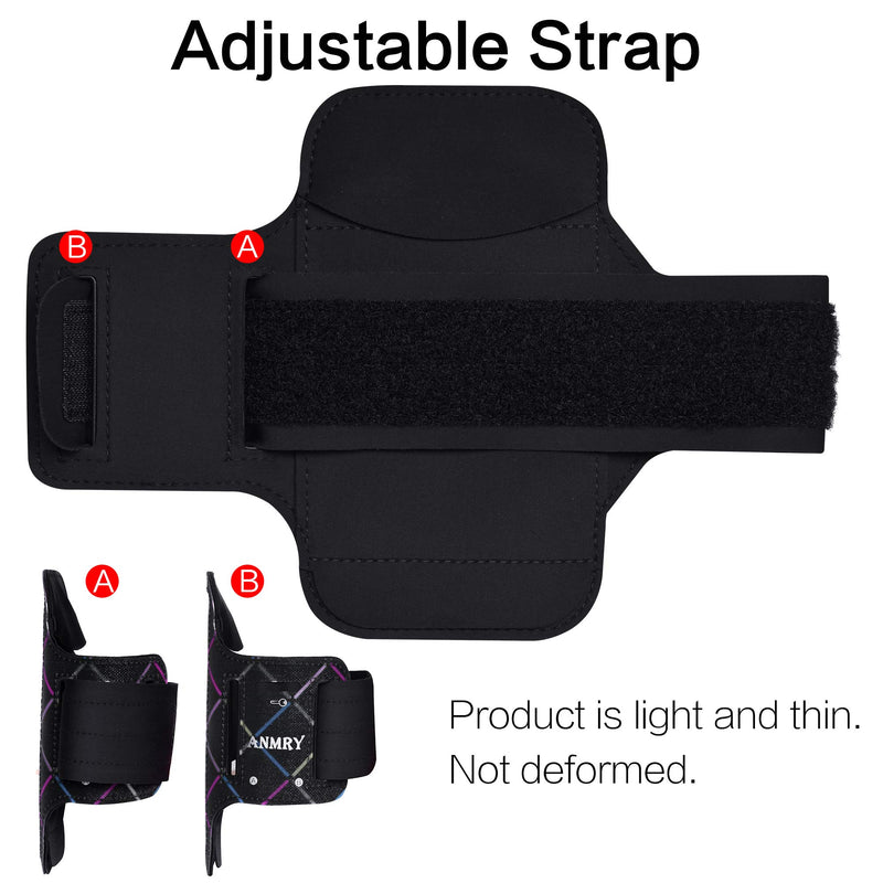 [Australia - AusPower] - ANMRY Waterproof Cell Phone Running Armband with Extra Pockets for Keys, Cash and Credit Cards. Phone Arm Holder for Running, Walking, Hiking for iPhone 8, 7, 6/6S, 5c, 5, 3, 4 S (Black line 4.7) Black line 4.7 