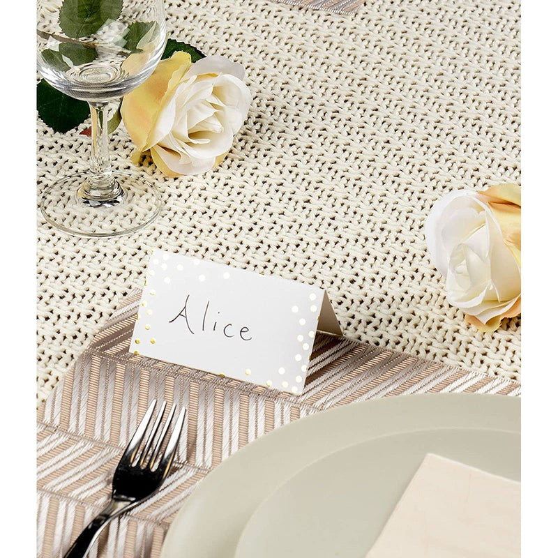 [Australia - AusPower] - Best Paper Greetings Small Place Cards, Table Name Tents, 100 Pack (Gold Foil Polka Dots) 