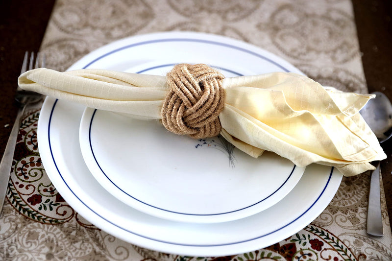 [Australia - AusPower] - CMEI Nautical Coastal Jute Burlap Napkin Rings Set of 6, Beach Napkin Holders, Napkin Rings Bulk for Party Decoration, Dining Table, Family Gatherings - A Great Tabletop Décor (Natural) Natural 
