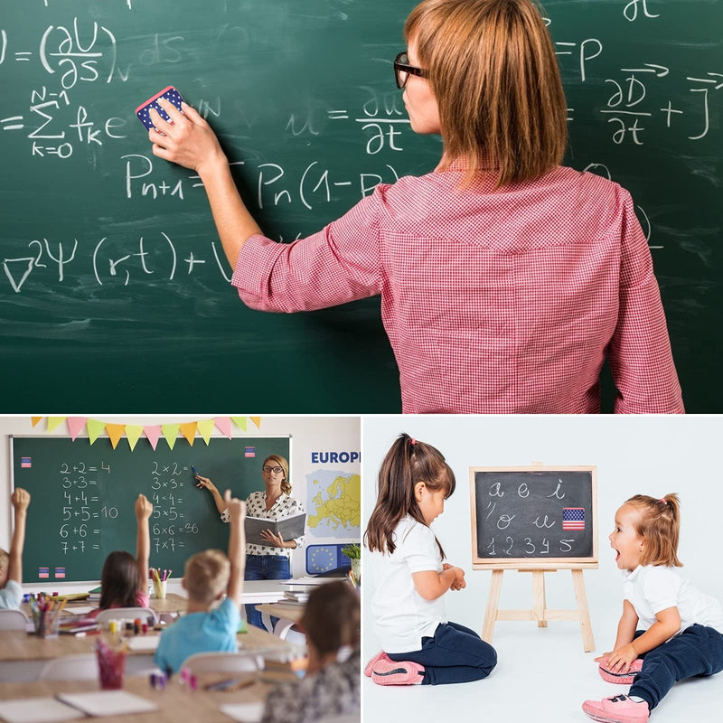 [Australia - AusPower] - Dry Erase Erasers, 48 Pack Magnetic Whiteboard Eraser Chalkboard Cleansers Wiper for Classroom Office and Home (48usflag) 48usflag 