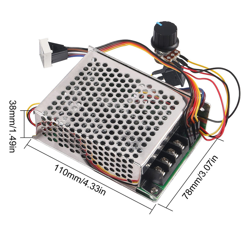 [Australia - AusPower] - UMLIFE 1PACK DC Motor Speed Controller 10V-55V 12V 24V 36V 40A Stepless DC Motor Speed Controller with Forward-Brake-Reverse Switch,Ajustable Potentiometer &Digital Display (1PACK) 