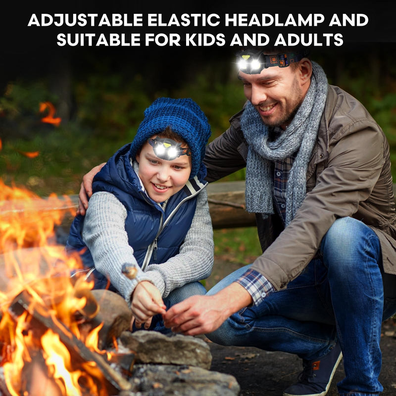 [Australia - AusPower] - Lsnisni Kids Headlamp 2 Pack,LED Head Lamp with 4 Modes,IPX5 Waterproof Head Lights for Forehead,Head Flashlight for Adults and Kids Outdoor Camping Hiking Running,6 AAA Batteries Included AAA-2 Pack 