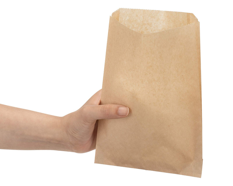 [Australia - AusPower] - Kraft Paper Sandwich Style Bags (100) 6"x 1"x 8.5" Dry Wax Grease Resistant Bags. Perfect for Sandwiches, Cookies, Pastries, Take Out, and Gifts. Made in USA. 100 