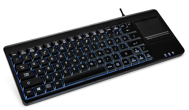 [Australia - AusPower] - Perixx PERIBOARD-315H, Wired USB Backlit Keyboard with Touchpad and 2 USB Ports, Black (10917) 