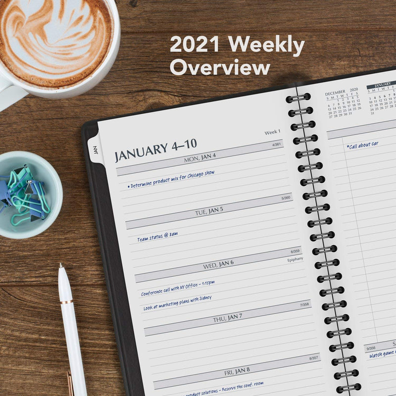 [Australia - AusPower] - 2021 Weekly & Monthly Planner by AT-A-GLANCE, 5-1/2" x 8-1/2", Small, Notetaker, Black (707350521) 2021 New Edition 