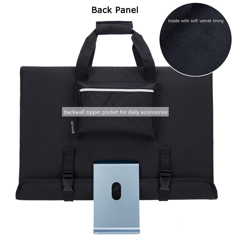 [Australia - AusPower] - KISLANE Travel Carrying Case for 24'' iMac Desktop Computer, Protective Storage Bag for iMac Monitor Dust Cover with Carry Handle for 24 inch iMac Screen and Accessories (Black) Black 