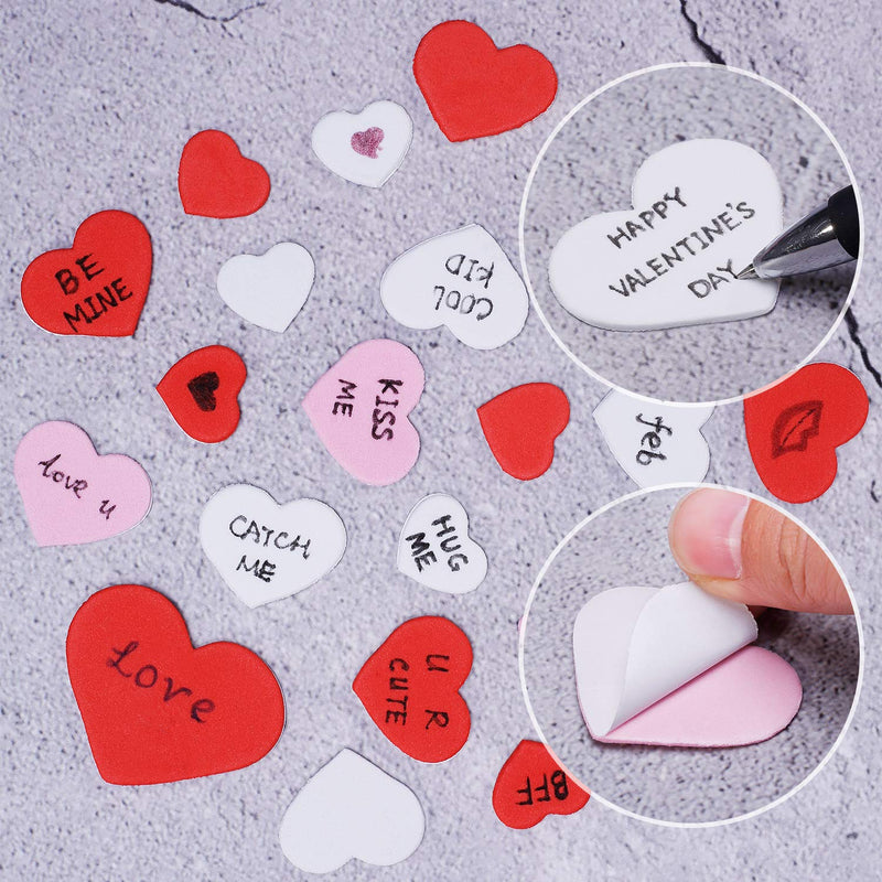 [Australia - AusPower] - Hotop 300 Pieces Mini Valentine's Heart Doilies and 500 Pieces Foam Heart Stickers Adhesive Stickers for Wedding Decoration Valentine's Day Party (Red Pink White) Red Pink White 