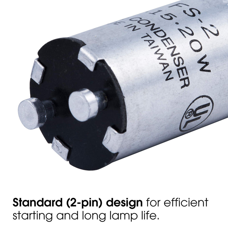 [Australia - AusPower] - Power Gear Fluorescent Starter, FS-2, Standard ( 2-pin ), 2-Pack, 54388 Metallic 