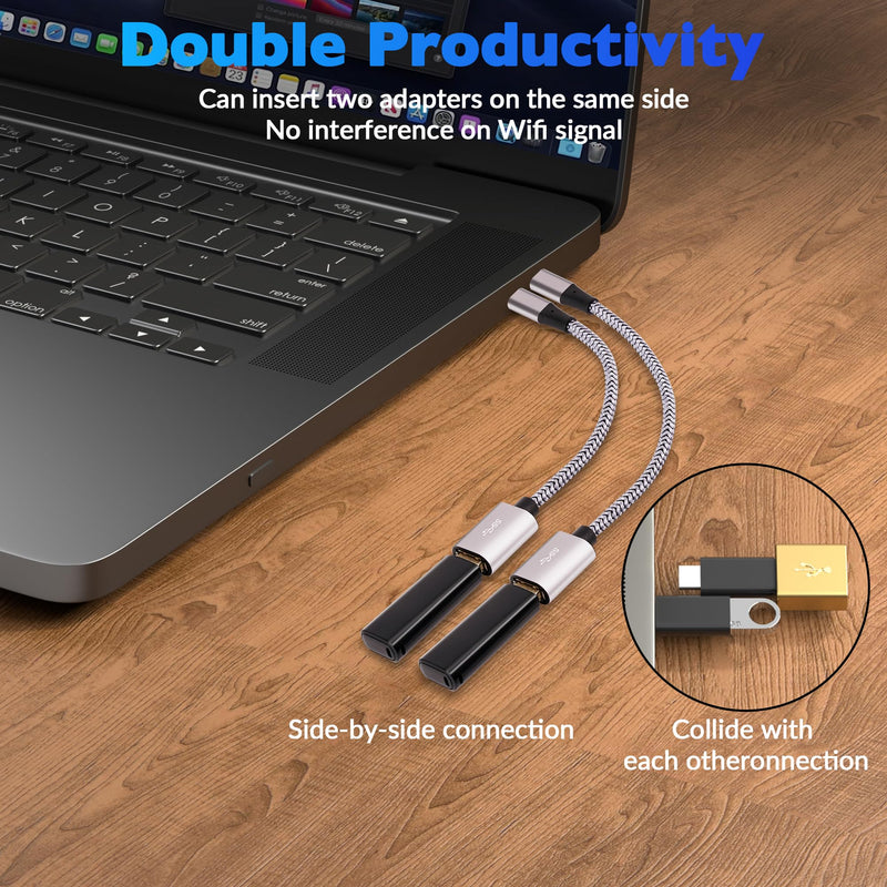 [Australia - AusPower] - USB-C to USB 3.1 Adapter（4 Pack）, Nylon Braided Type-C OTG Cable USB C Male to USB A 3.0 Female Connector, Compatible with Samsung S23 Ultra, MacBook Pro 2022, MacBook Air/Mini, Google Pixel, LG V20 USB C Male to USB A Female 4 Pack 