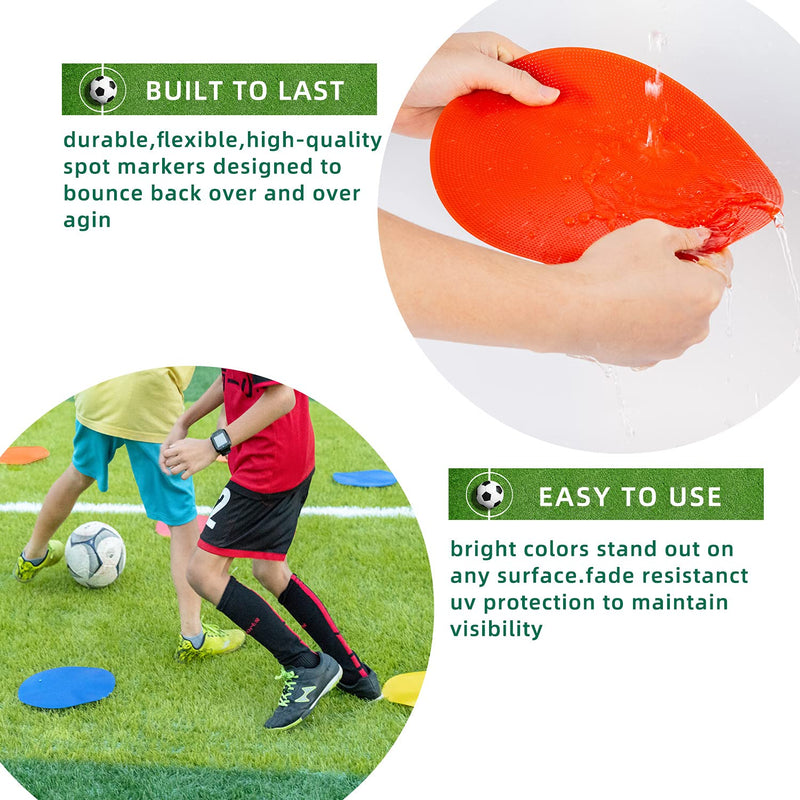 [Australia - AusPower] - 9 inch Numbered Spot Markers Floor Dots Flat Cones Poly Spots Non Slip Rubber Agility Markers for Kids Soccer Football, Basketball Training Markers, Dance Practice and Drills with Flat Cones Points 9inch 6-10 