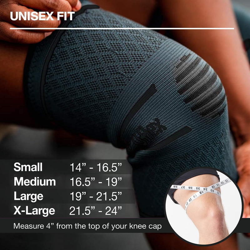 [Australia - AusPower] - UFlex Athletics Knee Compression Sleeve Support for Women and Men - Knee Brace for Pain Relief, Fitness, Weightlifting, Hiking, Sports - Black, Small 