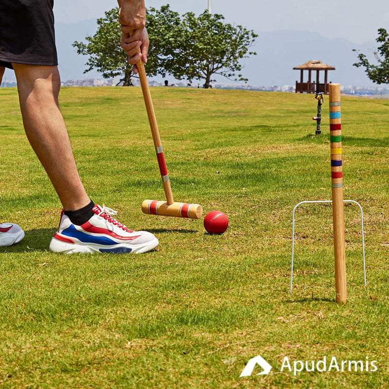 [Australia - AusPower] - ApudArmis Croquet Wickets Standard Size, Set of 9 White Square Arrow Wickets Rplacement for 28In or 32In Croquet Lawn Backyard Outdoor Game (8In Height & 6.3In Width) 