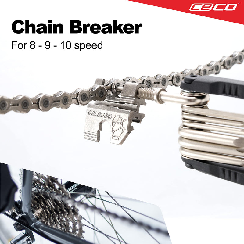 [Australia - AusPower] - CECO-USA 20 Function Bike Tool with Chain Breaker – Bicycle Multi Tool – Heavy Duty, Compact Pocket Sized, Lightweight – High Strength CR-V 6150 Tool Steel – Easy To Carry 
