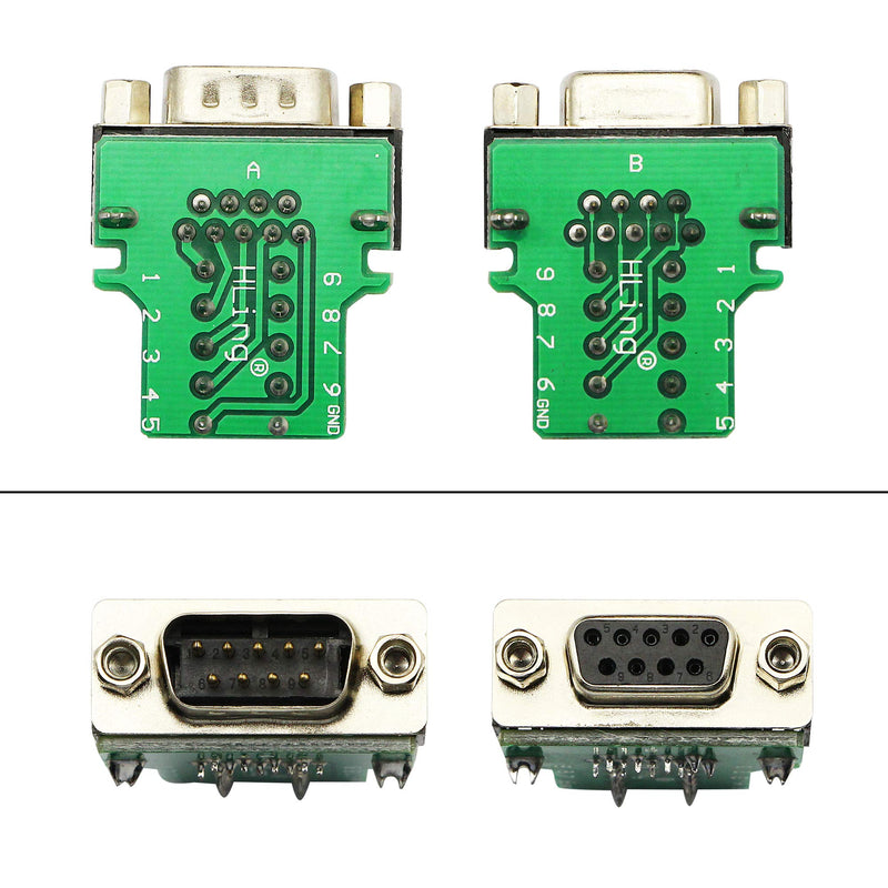 [Australia - AusPower] - SinLoon DB9 Connector Adapter RS232 Serial Port D-SUB Adapter Plate Breakout Board Solder-Free (1-Pair Male+Female with Screwdriver ，Black Rubber Core) 