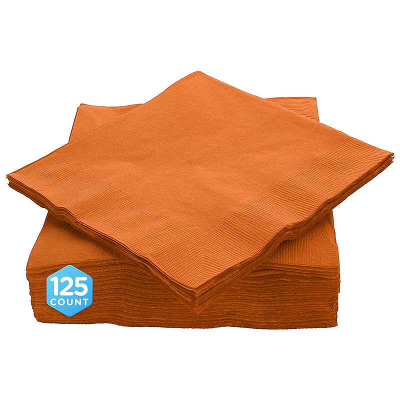 [Australia - AusPower] - Amcrate Big Party Pack 100 Count Orange Beverage Napkins - Ideal for Wedding, Party, Birthday, Dinner, Lunch, Cocktails. (5” x 5”) 