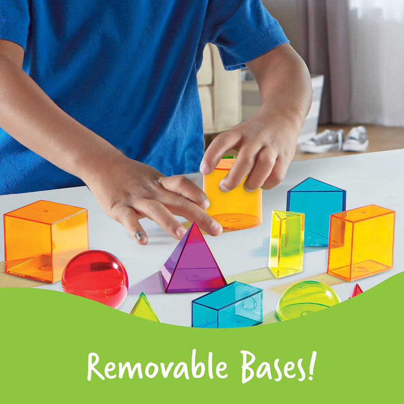 [Australia - AusPower] - Learning Resources View-Thru Geometric Solids, Geometry Helper, 14 Pieces, Ages 8+ 