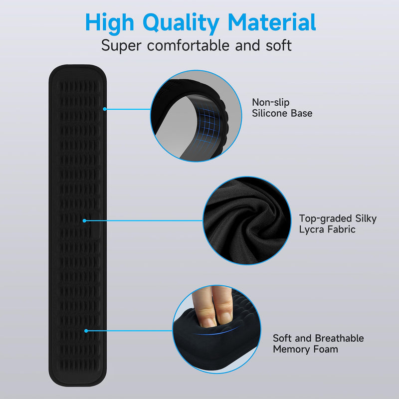 [Australia - AusPower] - MEKASS Keyboard Wrist Rest, Soft Memory Foam Wrist Support for Keyboard, Keyboard Pad for Hand and Wrist Pain Relief, Keyboard Wrist Pad for Long Hours of Work, Gaming, Studying（Classic Black） 