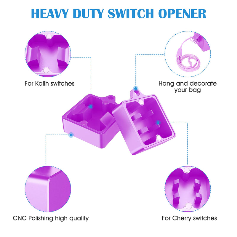 [Australia - AusPower] - HONKID Switch Opener Aluminum Keyboard Switch Opener for Cherry MX Gateron Kailh Outemu and Panda Mechanical Switches with Metal Magnet (Purple) purple 