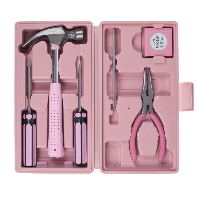 [Australia - AusPower] - Stalwart - 75-HT2007 Household Hand Tools, Pink Tool Set - 9 Piece by , Set Includes – Hammer, Screwdriver Set, Pliers (Tool Kit for the Home, Office, or Car) 