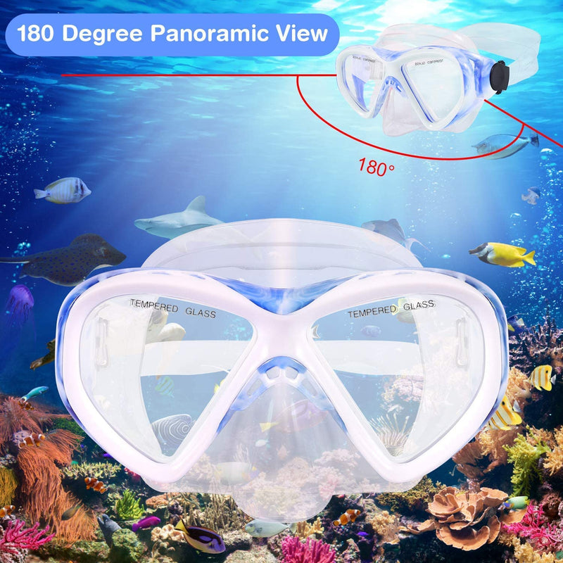[Australia - AusPower] - Kids Snorkel Set, Children Anti-Fog Diving Mask Swimming Goggles Semi-Dry Snorkel Equipment Snorkeling Packages Swimming Gear for Youth Boys Girls Age 5-10 