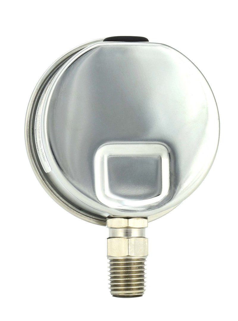 [Australia - AusPower] - CARBO Instruments Stainless Steel Pressure Gauge Dual Display (0-2000 psi/kPa) - 2 1-2" Glycerine Liquid Filled Water Air Oil Gas Gauge with Polycarbonate Lens & Brass Connection -1/4" NPT Lower Mount 0-2000 psi 