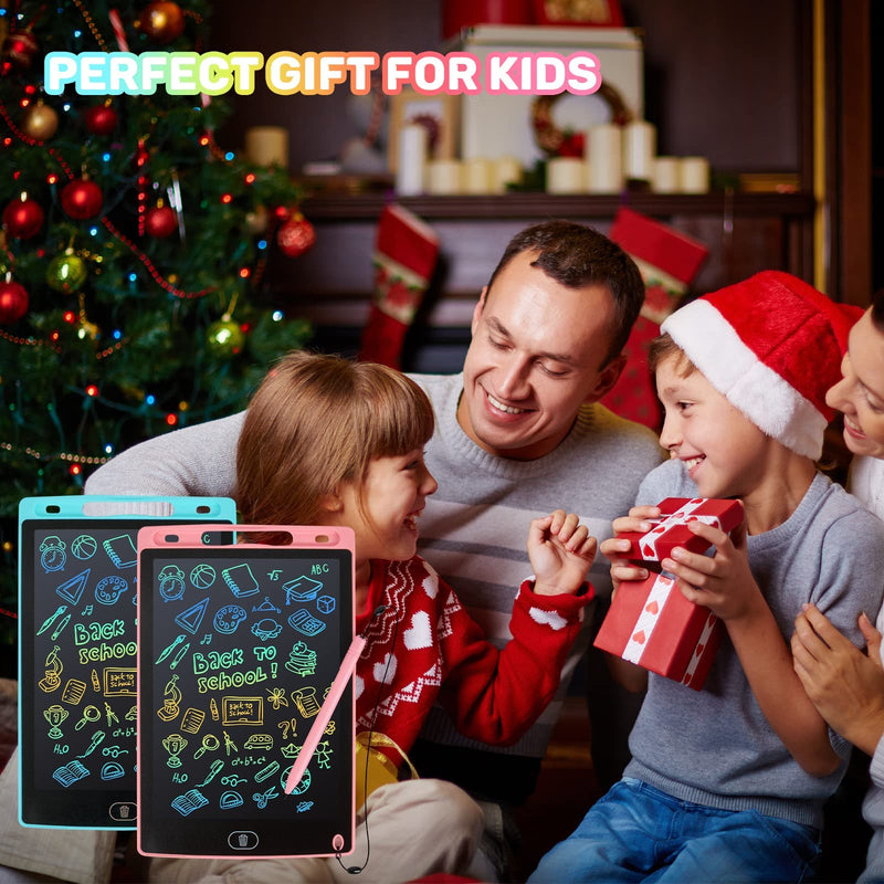 [Australia - AusPower] - LCD Writing Tablet, 2 Packs Drawing Pads for Kids 3 4 5 6 Years Old 8.5 Inch Colorful Lines Doodle Scribble Boards Educational Toys for Boys Girls Pink+Blue 