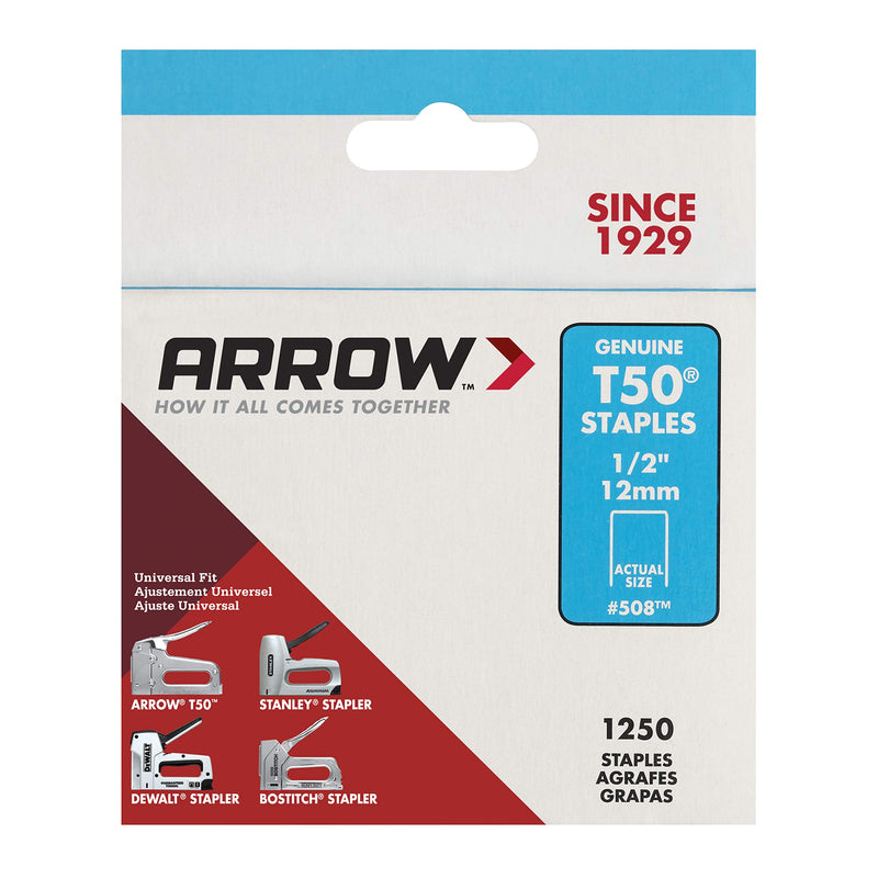 [Australia - AusPower] - ARROW 508 Genuine T50 1/2-Inch Staples, 1,250-Pack 
