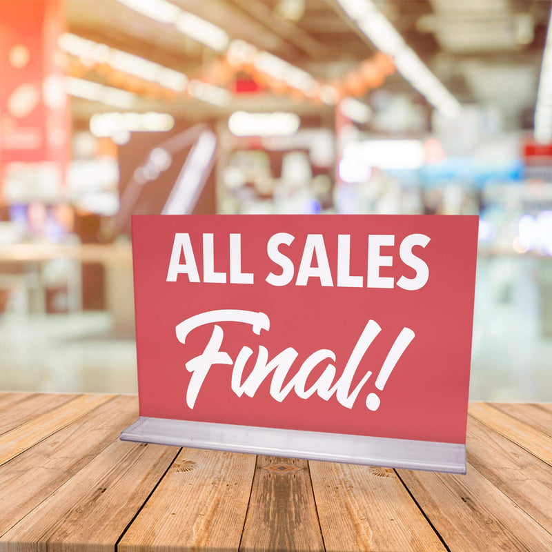 [Australia - AusPower] - NAHANCO CD711ASF1 Retail Sign Card for Displays, “All Sales Final”, 7”H x 11”W, Red with White Print on Card Stock – 1/CTN. 