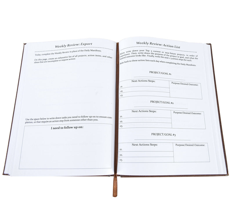 [Australia - AusPower] - The Sunrise Manifesto Guided Morning Journal (Brown) - Minimalist Morning Pages for Gratitude, Productivity, and Focus 