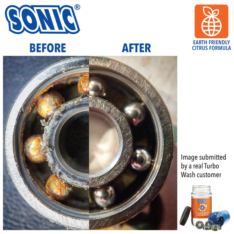 [Australia - AusPower] - SONIC Turbo Wash Skate Bearing Cleaning System - for Inline Skate, Roller Skate and Skateboard Bearings - Cleans up to 16 Bearings at a time - 8 oz Citrus Cleaner Included - Patented - Made in USA 