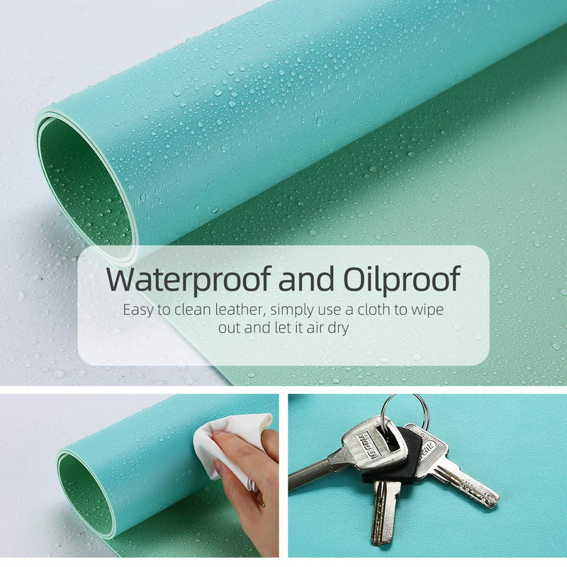 [Australia - AusPower] - YSAGi Multifunctional Office Desk Pad, Ultra Thin Waterproof PU Leather Mouse Pad, Dual Use Desk Writing Mat for Office/Home (31.5" x 15.7", Calamine Blue+Cobalt Green) 31.5" x 15.7" 
