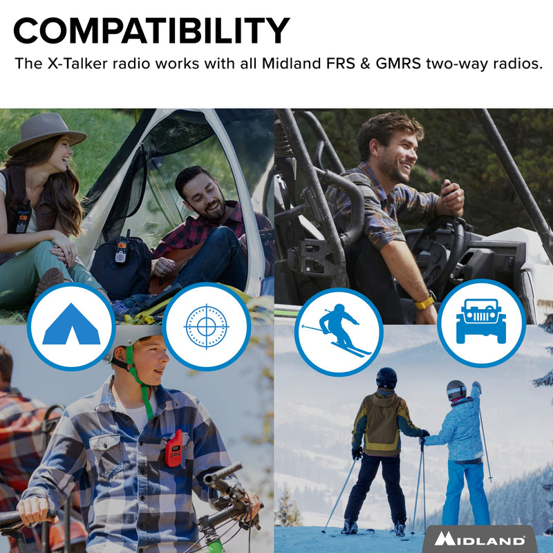 [Australia - AusPower] - Midland - T10 X-TALKER, 22 Channel FRS Walkie Talkies - Extended Range Two Way Radios, 38 Privacy Codes & NOAA Weather Alert (Pair Pack) (Black) 2 Pack 