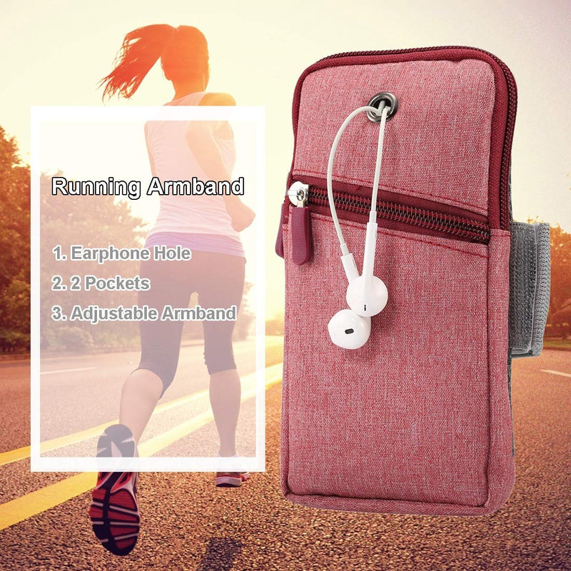 [Australia - AusPower] - GUOQING Phone Arm Bag for Running, Armband Cell Phone Holder for iPhone 12 11 Pro Max XS/XR/8/7/6 Plus, Gym Phone Holder for Arm,Phone Pouch for Galaxy S20 FE 5G S21 ulrta Note 20 Plus Sizes and More Red 