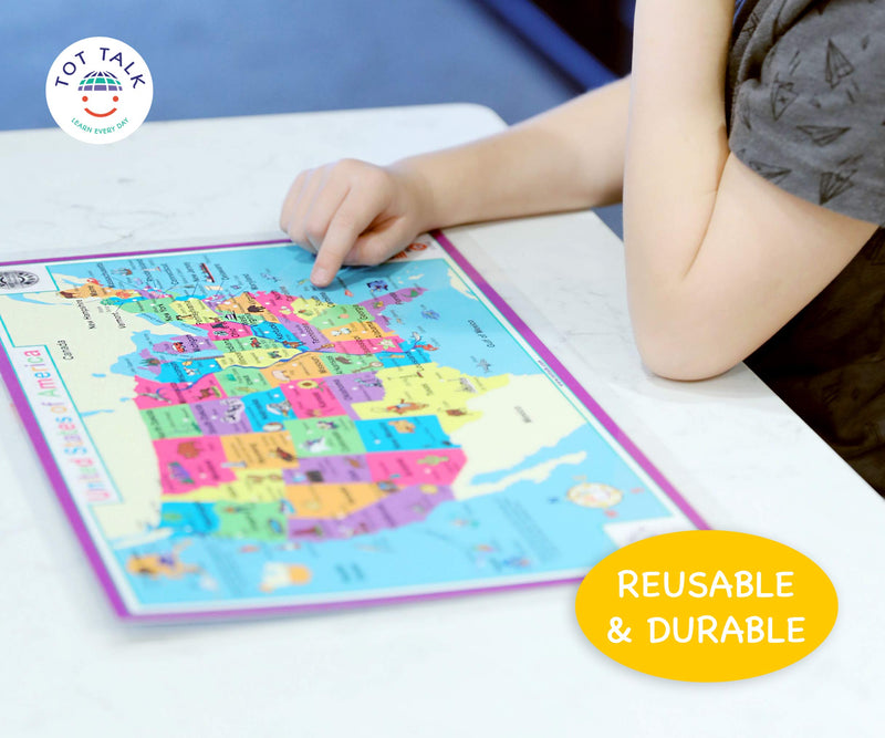 [Australia - AusPower] - Tot Talk United States of America Placemat, Double-sided, Made in the USA 