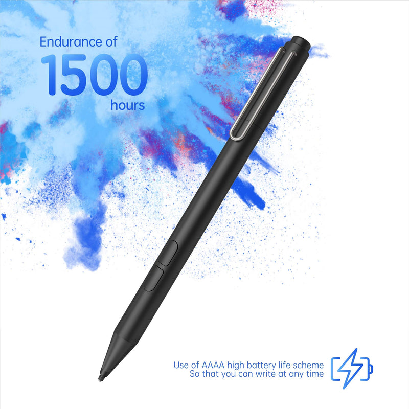 [Australia - AusPower] - Pen for Surface, 1024 Sensitivity Pressure Fine Point Active Digital Stylus Pen for Microsoft Surface Book 2/1/go/pro/x/7/6/5/4/3/2017, Laptop 3/2/1,AAAA Battery & 3 Tips, Precise Writing/Drawing 